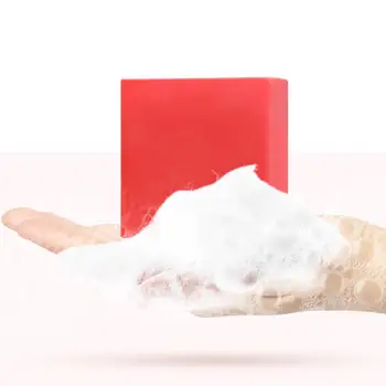 

1pcs Rose Handmade Soap Oil Control Face Bleach Cold Soap Rose Essential Oil Processed Rose Handmade Soap Anti-acrime I8V7