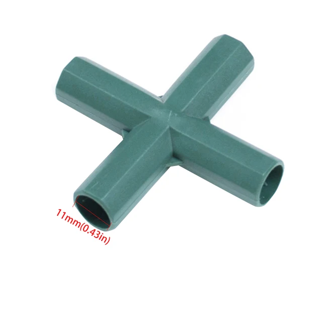 11 Mm -Es Pe Üvegházhatású Keret Vesszőképítő Csatlakozó Illeszkedés Derékszög 3 4 Út Keresztező, Stabil Tartó Nagy Teherbírású Kerti Szerszám 10Db - Image 3