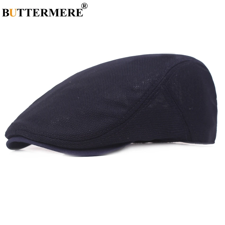 BUTTERMERE хлопковый берет мужская белая Повседневная сетчатая плоская кепка Мужская