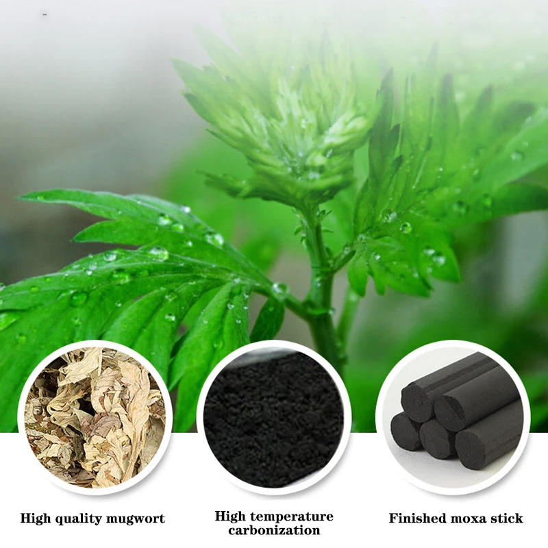 5Pcs Smokeless Moxa Stick Tradition Moxibustion Warm Acupuncture Massage Mugwort Body Massager Pain-relieving 14*120mm