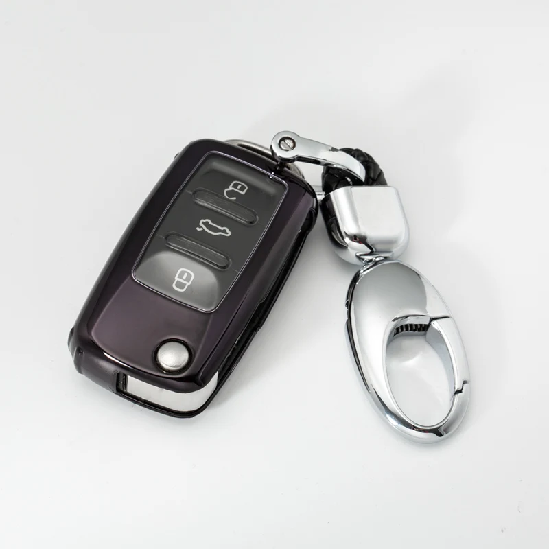 Новинка ТПУ мягкий чехол для автомобильного ключа сумка VW Volkswagen Skoda Polo Tiguan Passat Jetta