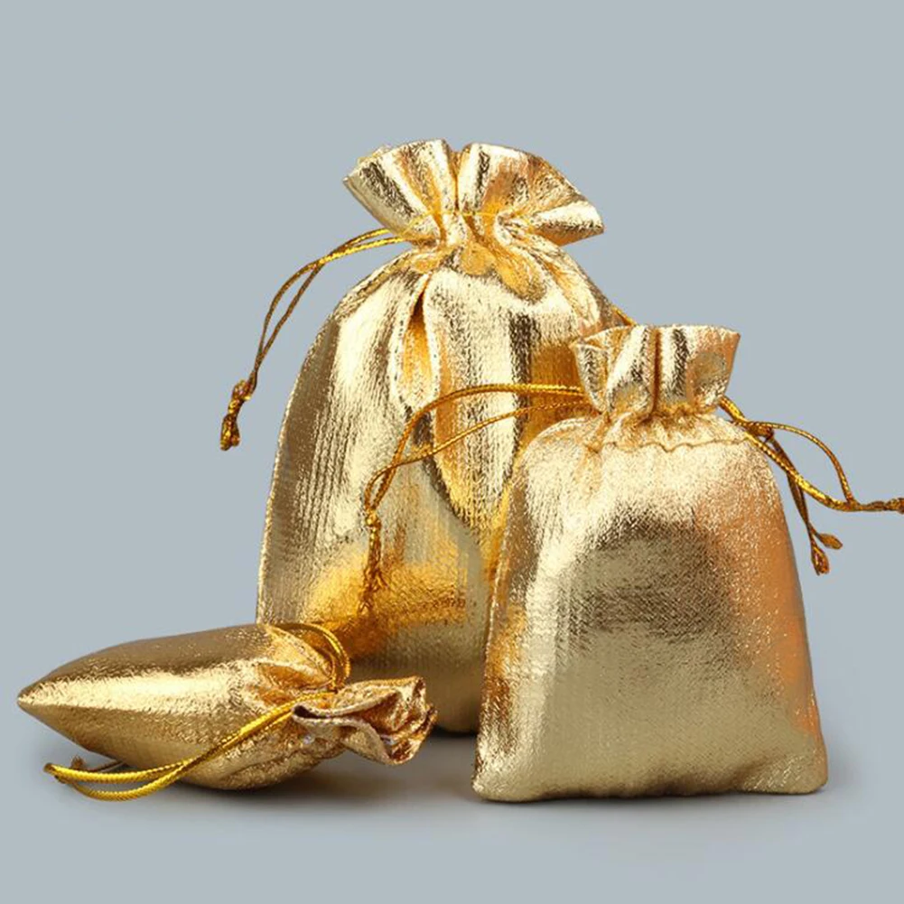 1 шт., регулируемая упаковка ювелирных изделий, золотой цвет, сумка на шнурке, свадебные подарочные сумки и сумки, дорожная одежда, сумка для