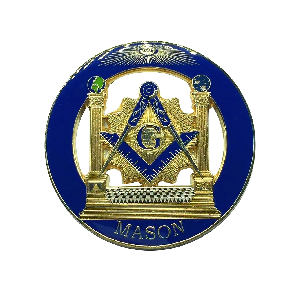 Wb Mason.|masonic Compass & Square Car Emblem - Zinc Alloy