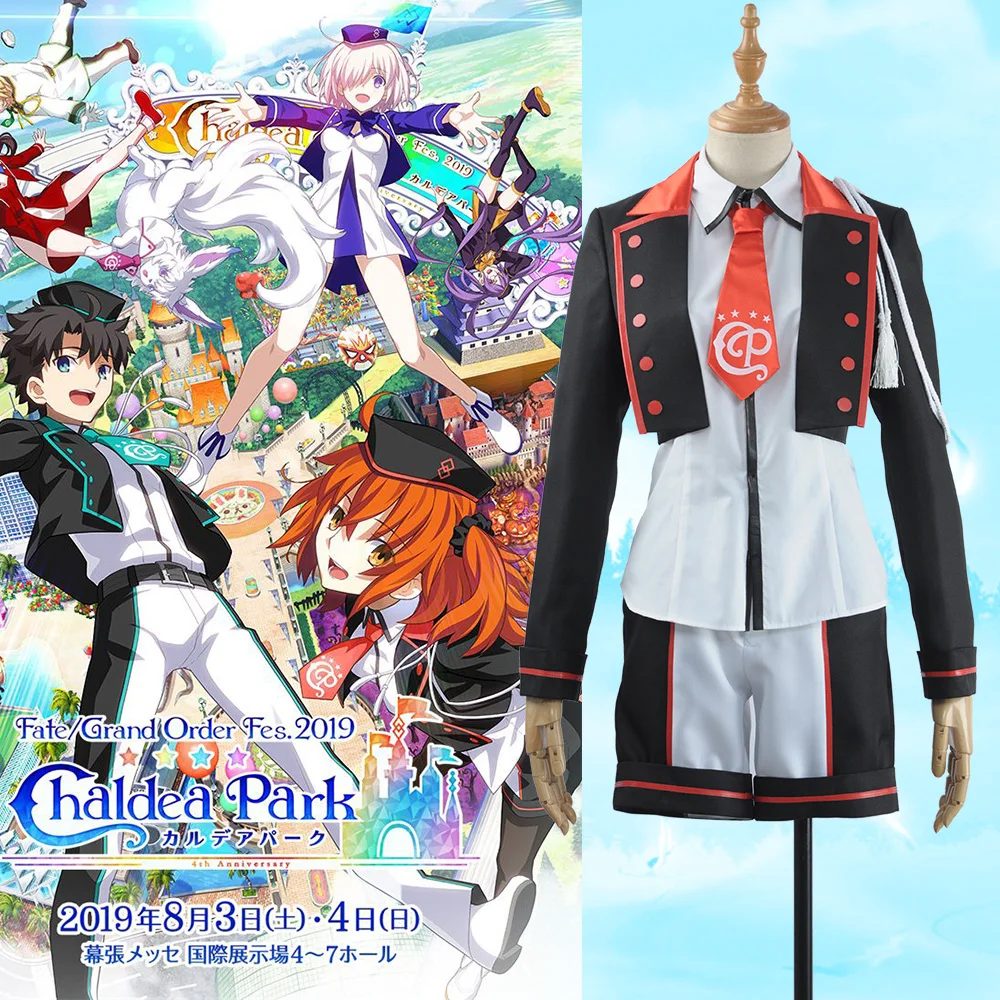 Anime Fgo Cos Fate Grand Order Chaldea Park Fujimaru Ritsuka Women Version Cosplay Costume Custom Coat Red Tie Shorts Hat Shirt Anime Costumes Aliexpress