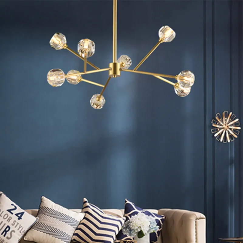 Современная роскошная хрустальная люстра со светодиодным освещением, лампа для гостиной, столовой, лампа для помещений, Подвесная лампа для спальни, для дома