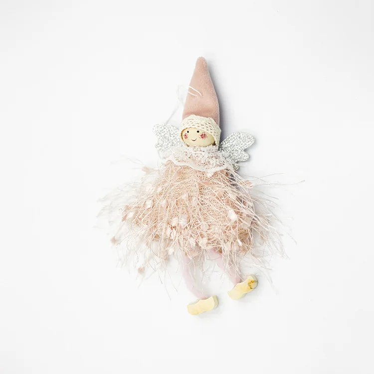 Милый ангел с кисточками, кукла, Рождественское украшение подвеска, креативные елочные украшения, рождественские украшения для дома Navidad - Цвет: Розовый