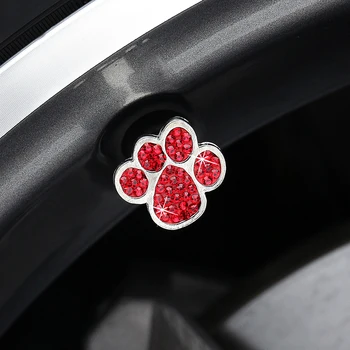 

Valve Stem Caps Rhinestone Metal Paw Car Truck Bike Tire Air Covers Pack of 4 for Caring Personal Cars Accessories