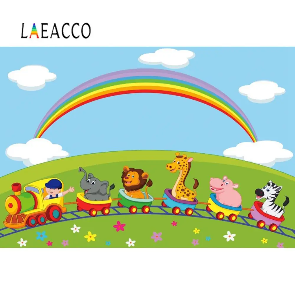 Laeacco фон для фотосъемки с изображением радуги детей день рождения железная
