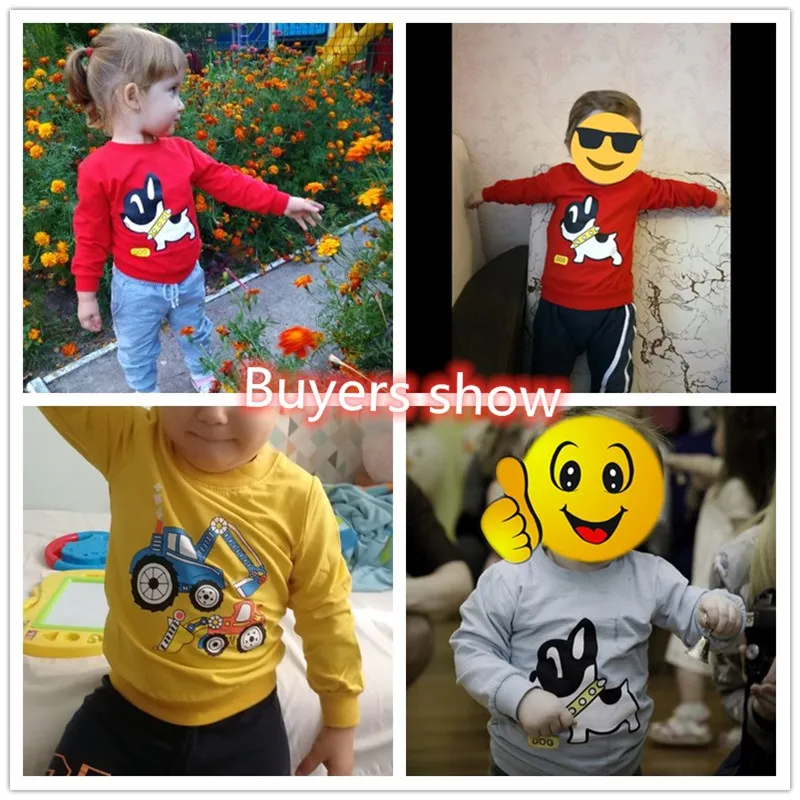Spring Autumn Cotton Baby Boys T shirt Cartoon Long Sleeves T-shirts For Girls O-neck Baby Clothes Top New Toddler Tees