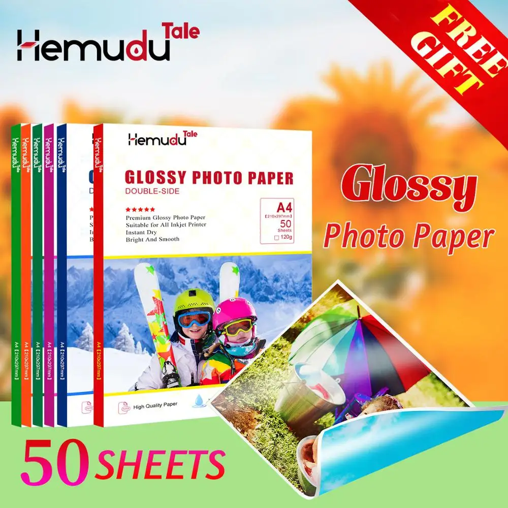

A4 50 sheets Inkjet Glossy Photo-Paper Double-side Printing For Printer Photographer imaging printing paper