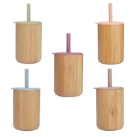 5 Colors 1Pc Baby Feeding Cup Safe Leakproof Bamboo Silicone Sippy Cups Children Learning Drinking Sippy Cup Kids Birthday Gifts 1