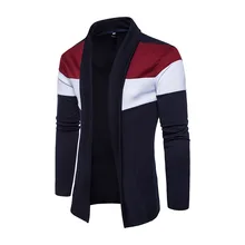 Мода Осень Slim Fit Длинные мужские кардиганы Толстовка Оверсайз на замке вязаный кардиган свитер шаль воротник кардиган мужчины Pull Y