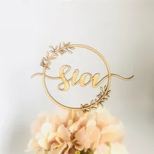 Персонализированные Имя Топпер для торта «С Днем Рождения», пользовательские деревенский свадебный торт Топпер детский душ первый день рождения поставки торт Топпер