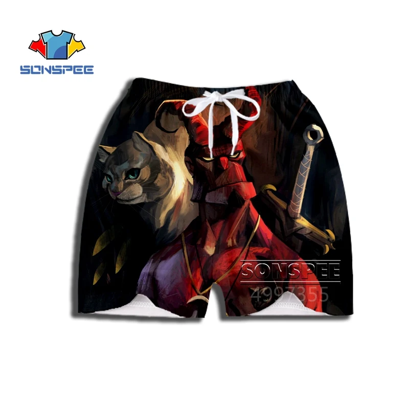 Футболка SONSPEE Son of Satan Hellboy cat Harajuku, толстовка с капюшоном и 3D-принтом, детская одежда в стиле хип-хоп для мальчиков и девочек-подростков, X269