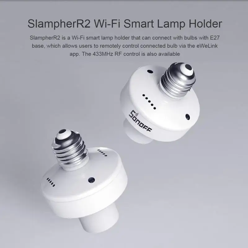 Интеллектуальный выключатель света Sonoff SlampherR2 E27 WiFi умный светильник держатель