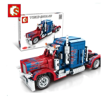 

849PCS Peterbilt 389 Legoing Technic Truck Building Block Kits Heavy Container Vehicles Model Classic Car Bricks Toys Boy Kids