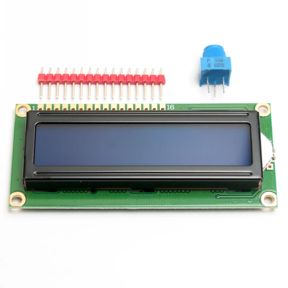 

Standard LCD 16x2 LCD Display Module + extras for Arduino ( blue background )