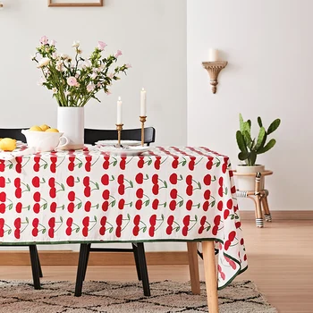 

Cherry nylon cotton summer table cover cloth rectangular tablecloth