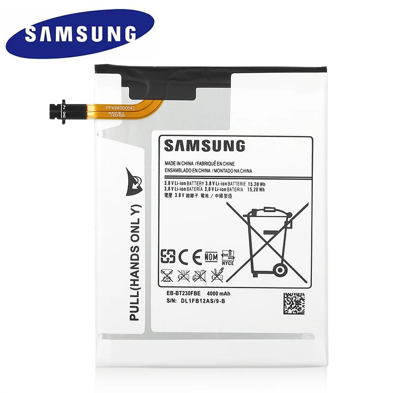 EB-BT230FBE samsung планшет Батарея для samsung Galaxy Tab 4 7,0 7," T230 T231 T235 SM-T230 SM-T231 SM-T235 Батарея 4000 мА-ч