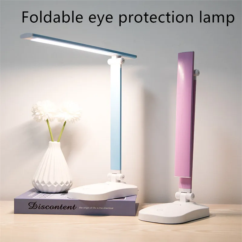USB Rechargeable Foldable Book Light Led Desk Lamp Flexible Night Light Reading Lamp For Bedside Bedroom Three Colors Dimming 40 1