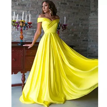 

BGW 31930ht Sexy V Neck Off Shoulder A Line Formal Evening Dress Short Sleeves Floor Length Abendkleider Lang Meerjungfrau 2020