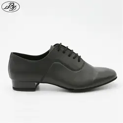 Мужская стандартная танцевальная обувь BD 301 черная цельная подошва Бальные Танцевальные Туфли коровья спилок кожа вальс Танго Foxtrot Quickstep