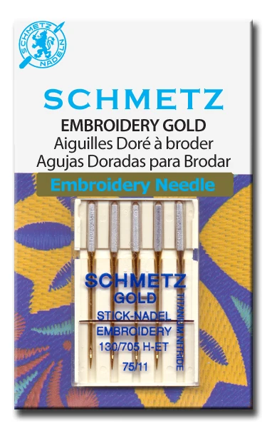 gold embroidery 11 SCHMETZ стрейч, quliting, иглы золотая вышивка, кожа, металлик, Джерси для певицы juki Brother bernina pfaff elna janome - Цвет: gold embroidery 11