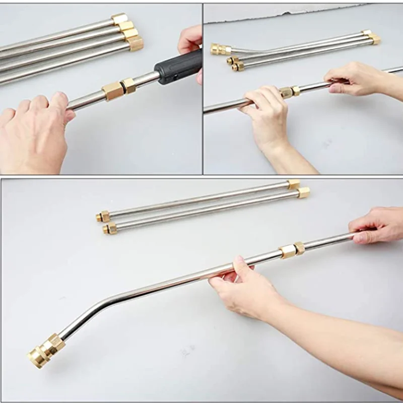 Gutter Cleaning Tool Pressure Washer Extension Wands Roof Cleaner Nozzle Replacement Ring 1/4 Quick Connect Joint for Karcher 5