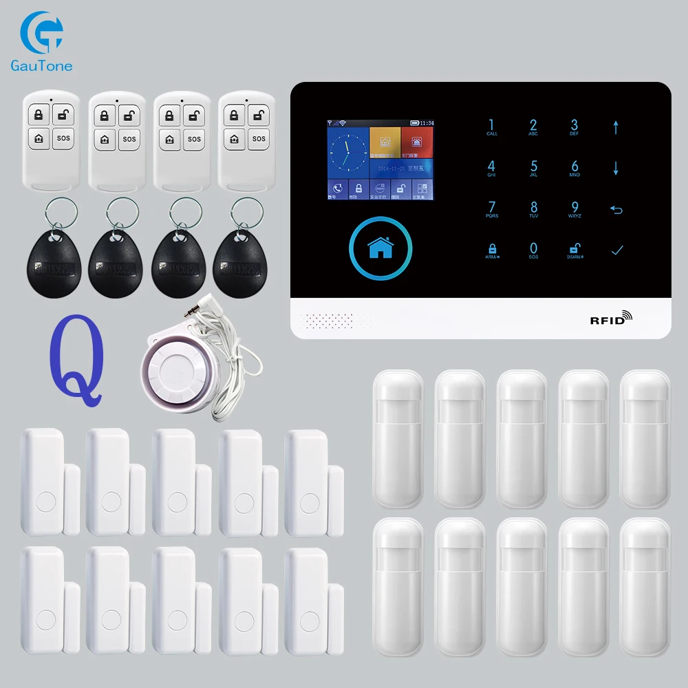 GT-018-PG-103-2G-Q GT APP пульт дистанционного управления Аварийная панель переключаемая 8 языков беспроводная домашняя безопасность wifi GSM GPRS сигнализация Система RFID карта снятие с охраны - Цвет: GT-018-PG-103-2G-Q