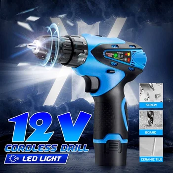 

Electric Cordless Multifunctional Electric Home DIY Tool 12V Li-ion Battery Cordless Electric Drill Repair Tools Kit