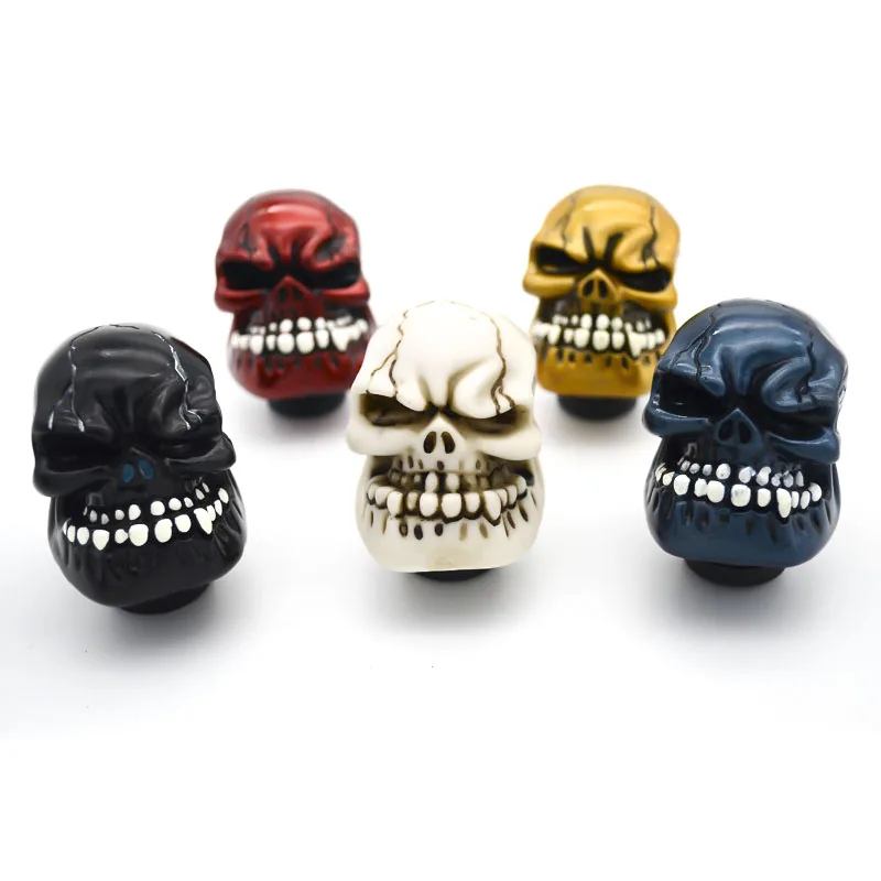 

XCCPJ 5 Color Resin Skull Head Shift Knob Car Accessories Decoration Car Manual Gear Stick Shifter Lever Knob gear shift knob