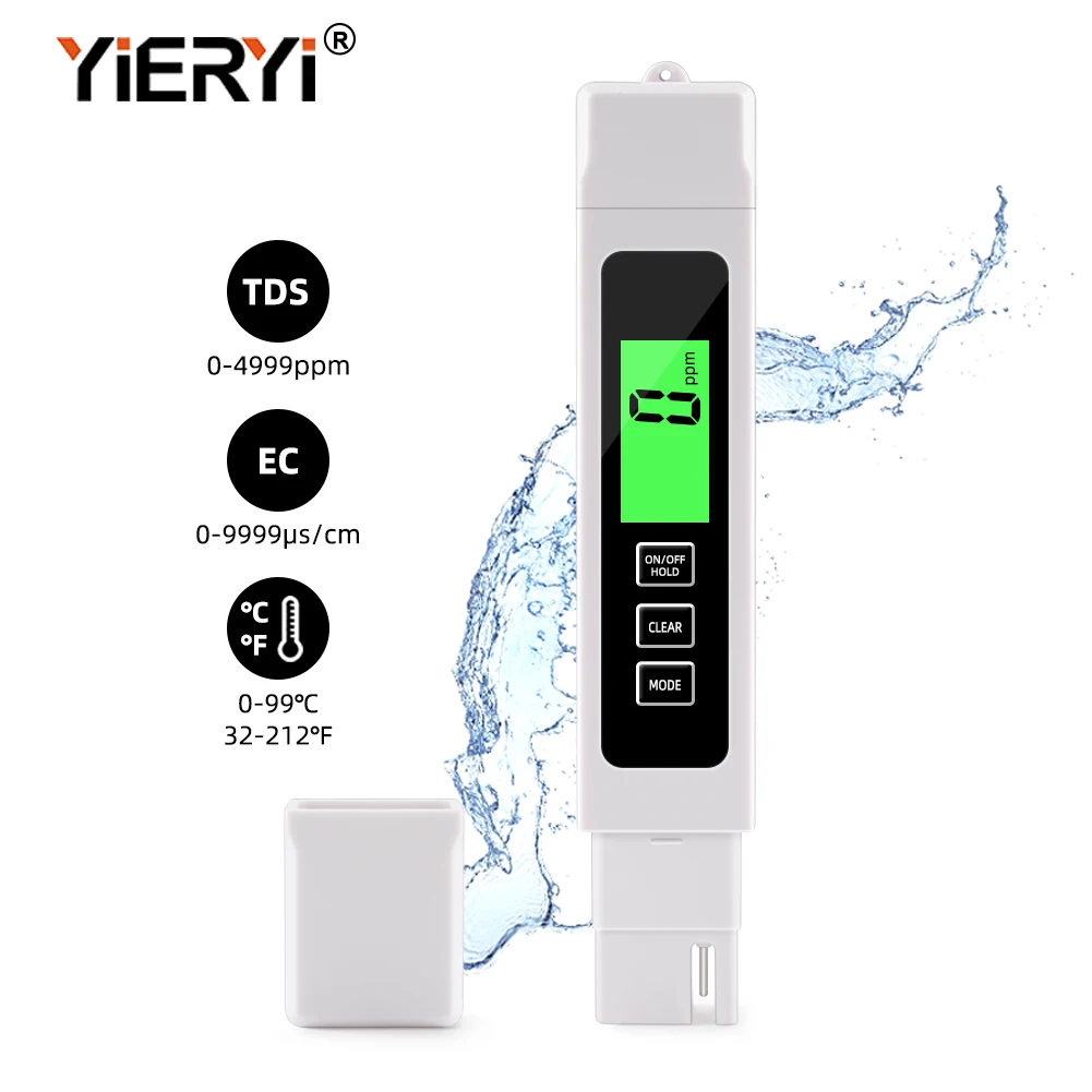 Термометр Yieryi 3 в 1 TDS EC измеритель качества воды ручка для испытания тяжелых