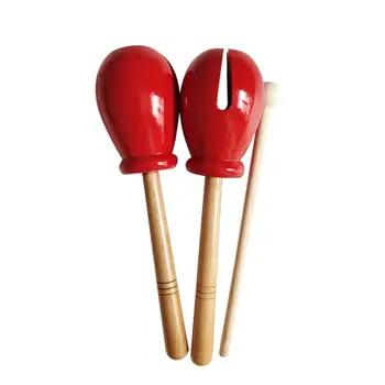 

Handheld Wooden Tone Fish Blocks Knocking Percussion Musical Instrument Kids Toy Intelligence Developmental Toys Gift For Baby