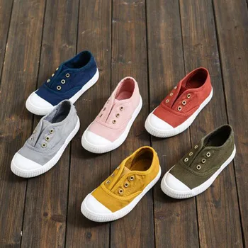 

Spring Fashion Children Casual Slip-on Loafers Shoes,Unisex Canvas Breathable Comfortable Solid Candy Color Flats Shoes