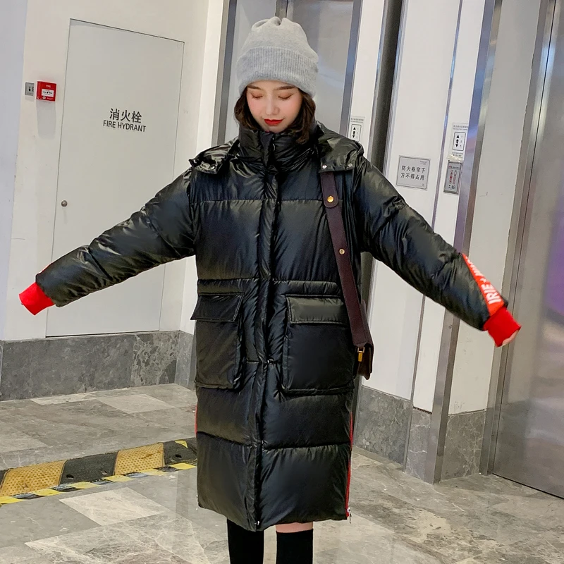 Однотонный воротник с капюшоном зимний женский с меховым помпоном длинный осенний женский жилет с хлопковой подкладкой Большие размеры модное пальто