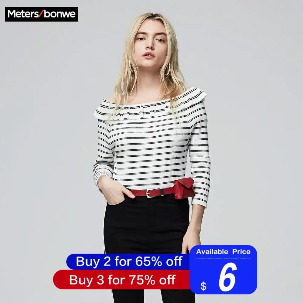 Metersbonwe, хлопок, вязаный свитер, женские пуловеры, с вырезом лодочкой, тонкий, Осень-зима, базовый женский свитер в Корейском стиле, приталенный