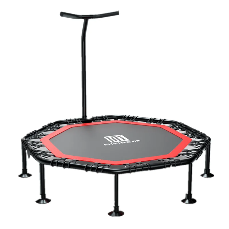 50" Silent Mini Trampoline with Adjustable Handle Bar Fitness indoor