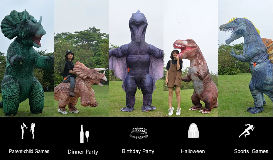 corpse bride costume New Inflatable Dino T-Rex Spinosaurus Pterosaur Triceratops Adult Velociraptor Costume Mascot Cosplay Halloween Women Man Kid anime cosplay