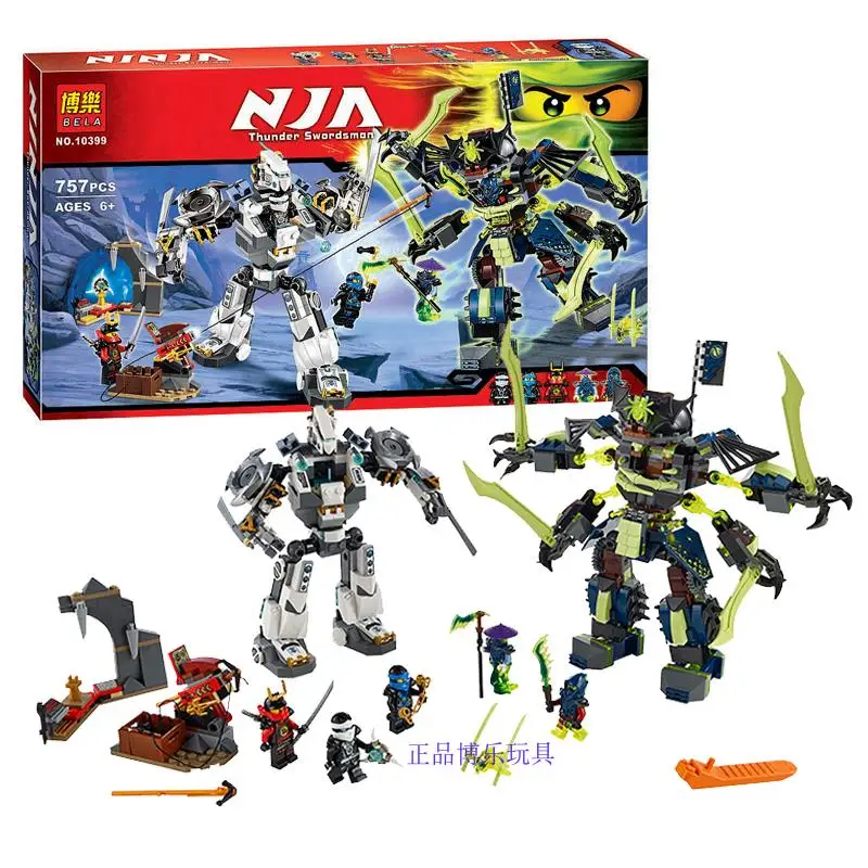 

757pcs Building Block Bricks 10399 Compatible Legoinglys Ninjagoes Titan Mech Battle Zane's Mech-enstein Nya's Cave Model Kids