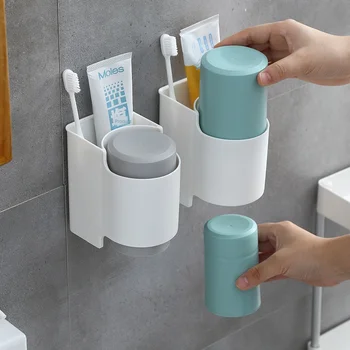 

Double Wash Set Simple Mouthwash Cup Set Cup Toilet For A Family Of Two Toothbrush Toothpaste Storage Rack