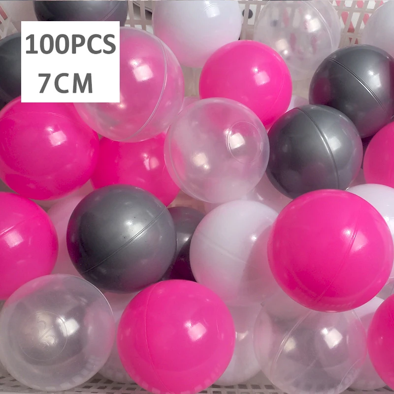 100 шт экологически чистые шарики, красочные мячи, мягкие пластиковые шарики для океана, забавные игрушки для купания для маленьких детей, водный бассейн, океанские волнистые шарики диаметром 7 см - Цвет: WJ3709J