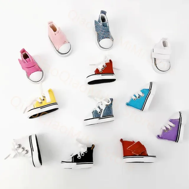 Adollya BJD Doll Accessories 5cm Shoes High Top Canvas Sneakers Fashion Casual Shoes for Doll BJD Suitable for 1/6 Dolls 6