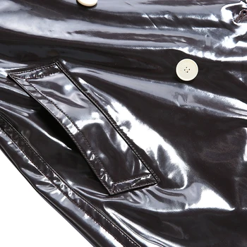Niki Waterproof Patent Leather Trench Coat 5