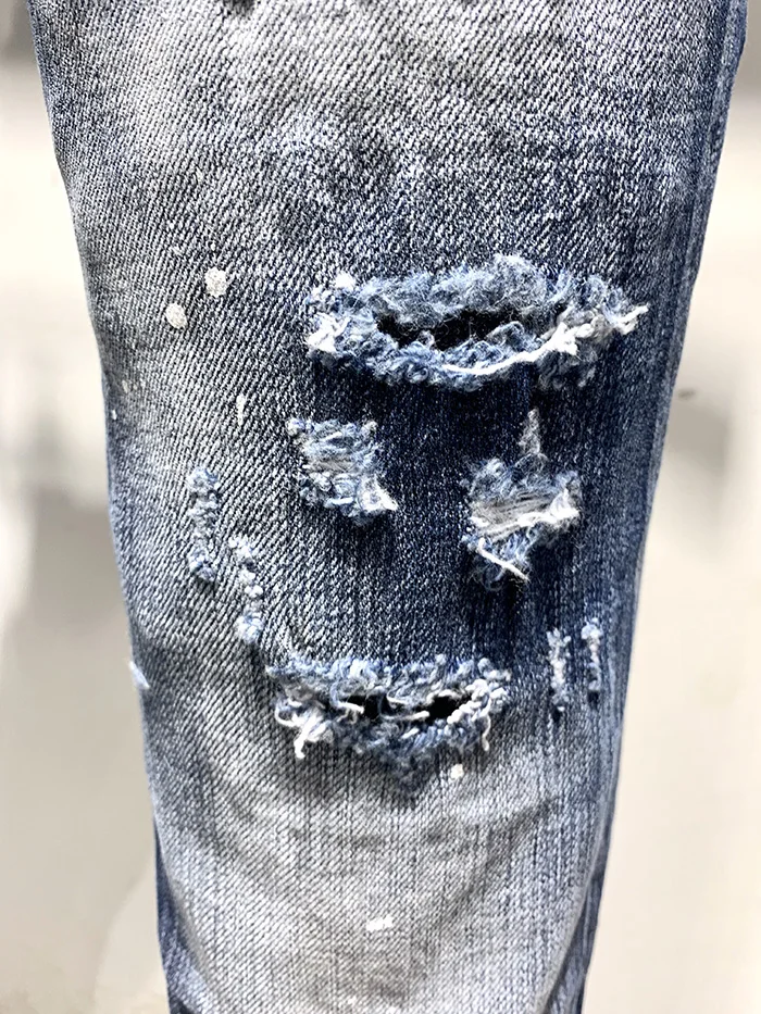 Новинка, европейский бренд dsq, мужские джинсы s coolguy, мужские облегающие джинсы, джинсовые брюки на молнии, синие дырявые узкие брюки, джинсы для мужчин 9627