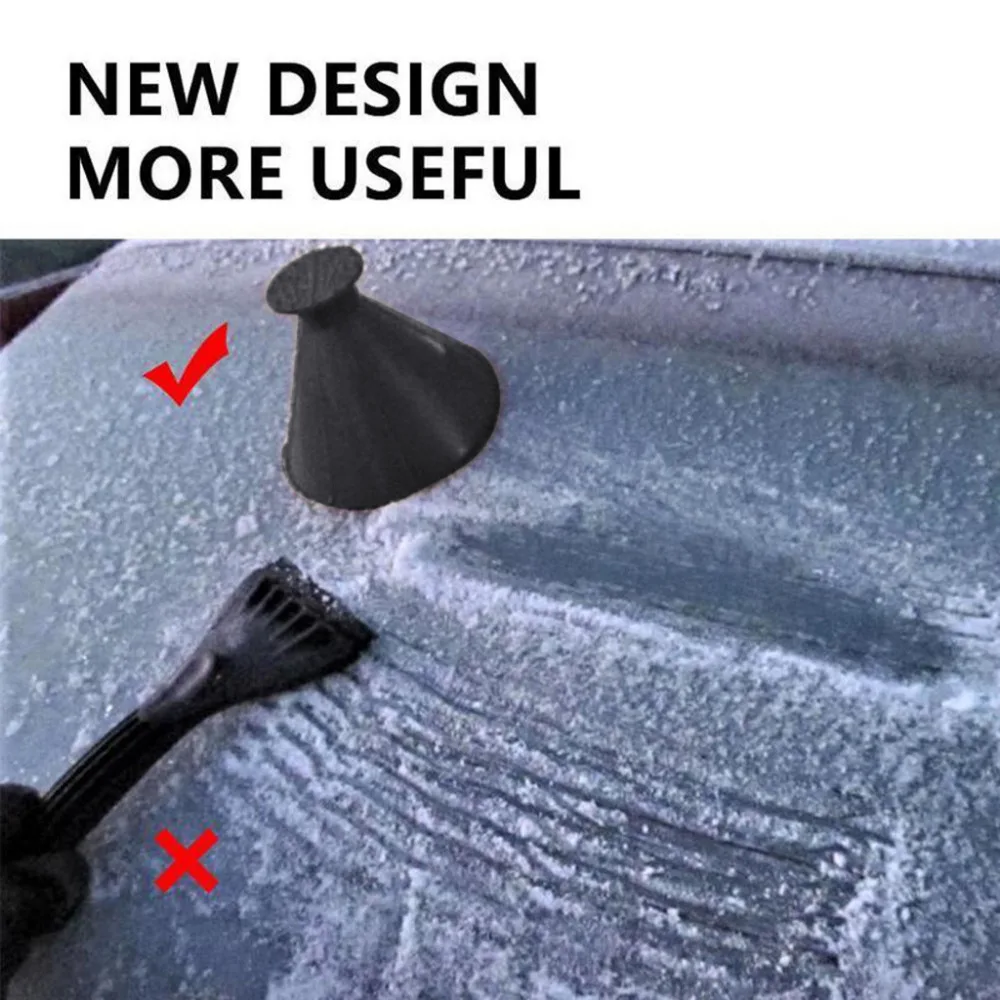 Snow Remover Ice Scraper Car Windshield Scrapper Cone Shaped Funnel Squeegees 