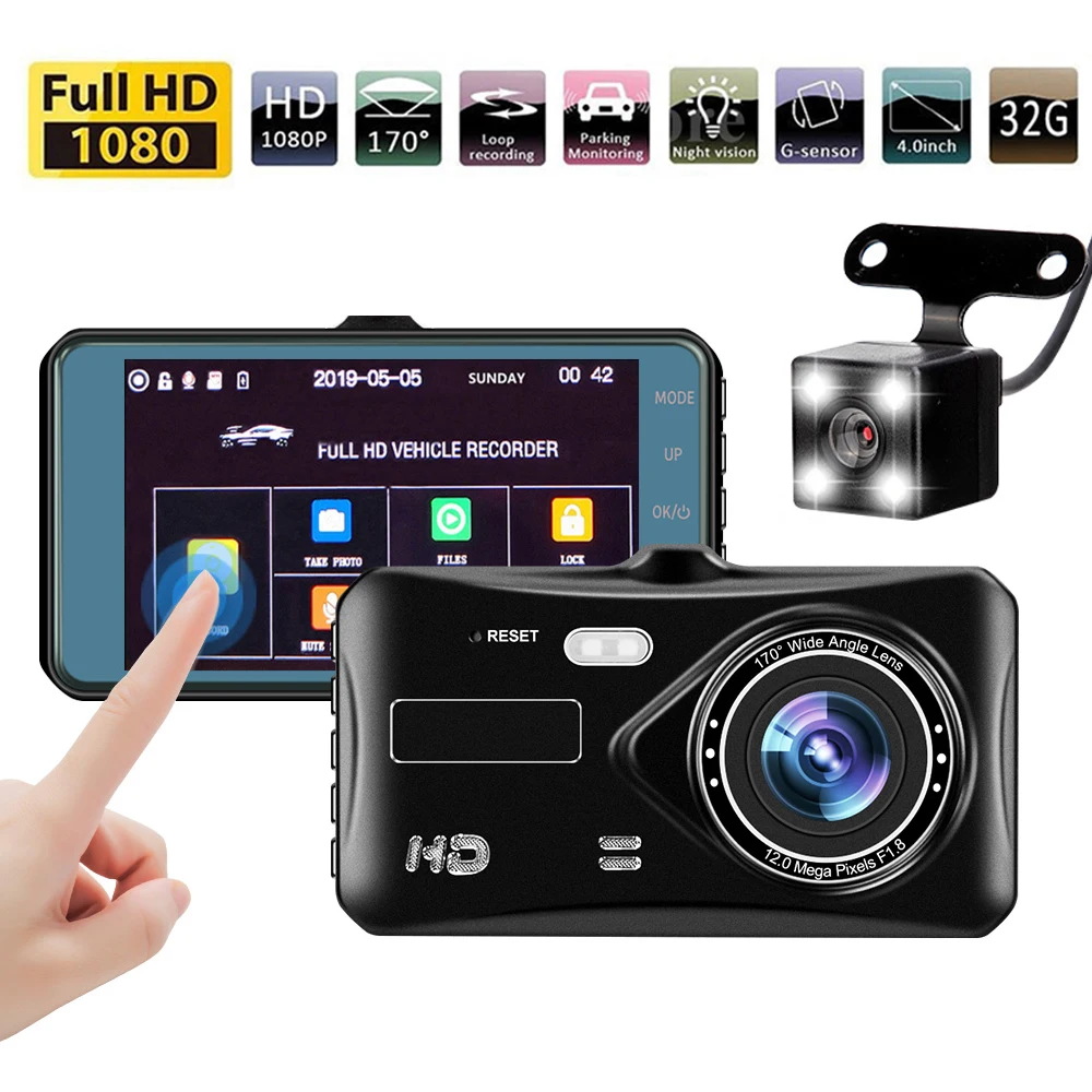 4 &quotHD 1080P Автомобильный видеорегистратор DVR камера цифровая Dashcam сенсорный HD