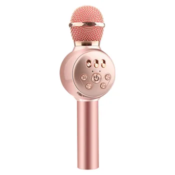 

USB Rechargeable Karaoke Singing With LED Light Echo Reverberation Bluetooth 4.2 Wireless Microphone Family Party For KTV