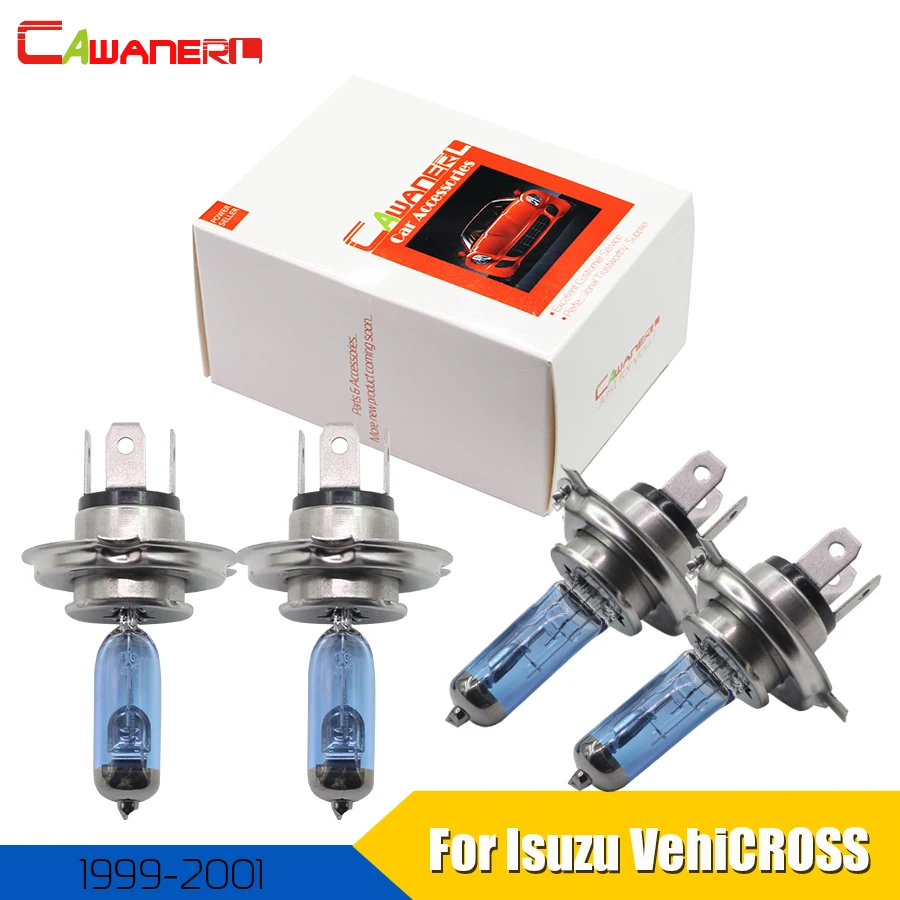 

Cawaner 4 шт. H4 автомобильные галогеновые лампы для фар 4300K 12V Авто головного средства ухода за кожей Шеи светильник Hi/короче спереди и длиннее сзади) луч супер яркий для Isuzu VehiCROSS 3.5L 1999-2001