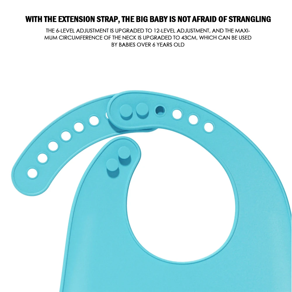 

Adjustable Baby Bib Waterproof Silicone Feeding Towel Belt Bib extension strap 2 color