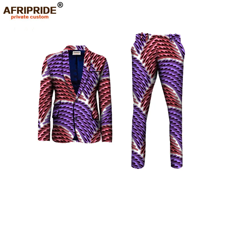 2019NEW AFRIPRIDE, индивидуальная африканская одежда для мужчин, приталенный официальный костюм, пиджак+ брюки, для свадьбы, работы, места, бизнеса, A731602 - Цвет: 305X